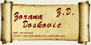 Zorana Dosković vizit kartica